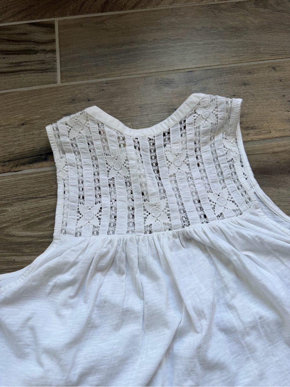 Cottagecore Free People sun-kissed ivory tank top NWT size L - Picture 10 of 11